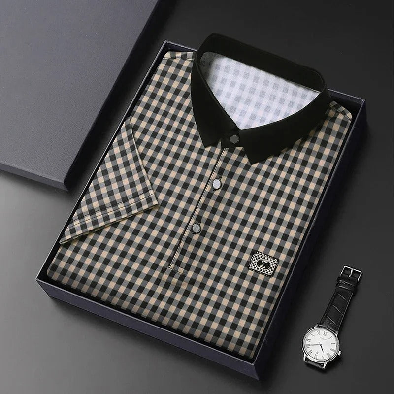 ZELANO PLAID POLO SHIRT