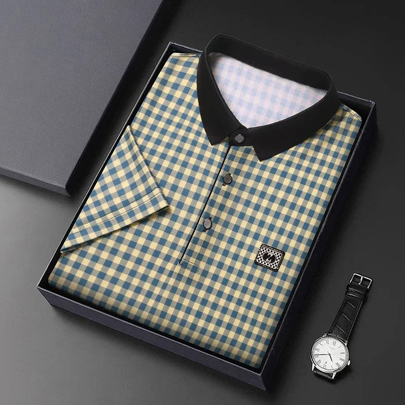 ZELANO PLAID POLO SHIRT