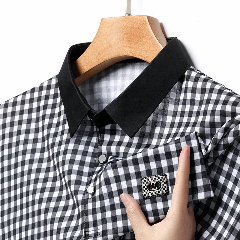 ZELANO PLAID POLO SHIRT